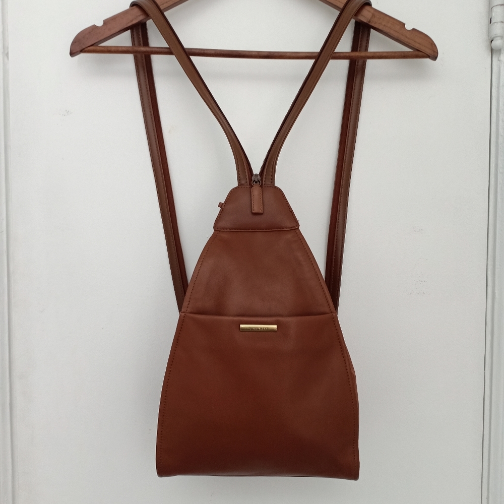 Nine West Leather Backpack - Brown